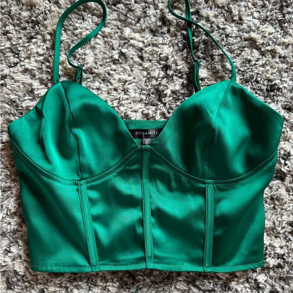 dynamite corset crop tank